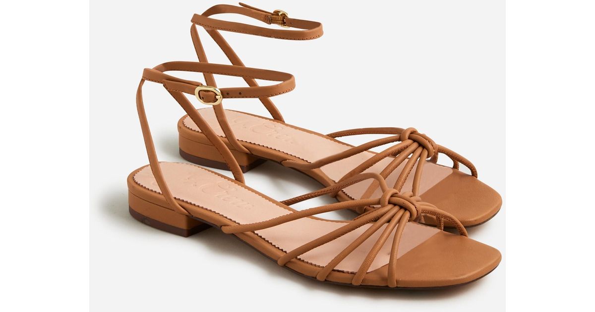 J.Crew Hazel Strappy Sandals In Metallic Leather in Brown | Lyst