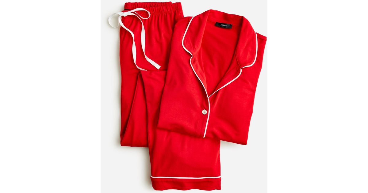 J.Crew Eco Dreamiest Longsleeve Pajama Set in Red Lyst