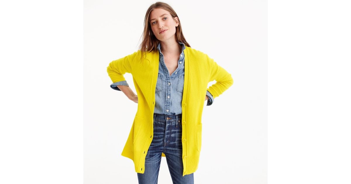 yellow oversized cardigan