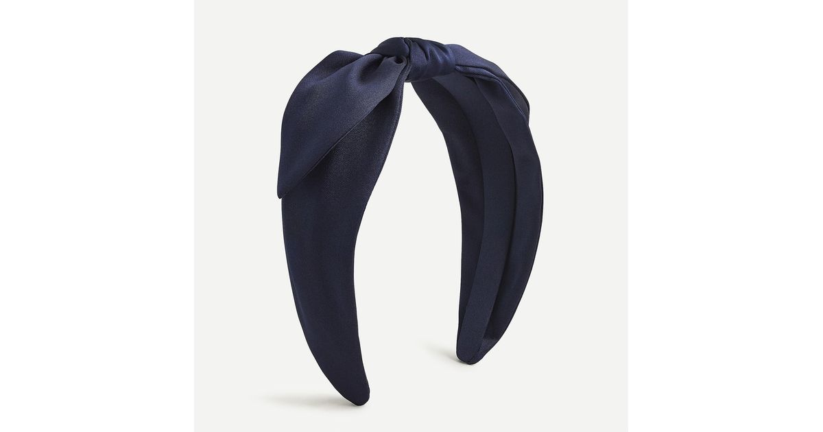 J.Crew Satin Bow Knot Headband in Navy (Blue) Lyst