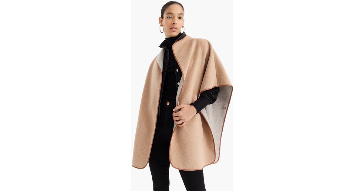 J.Crew Collection Contrast Cape In Double-faced Wool - Lyst