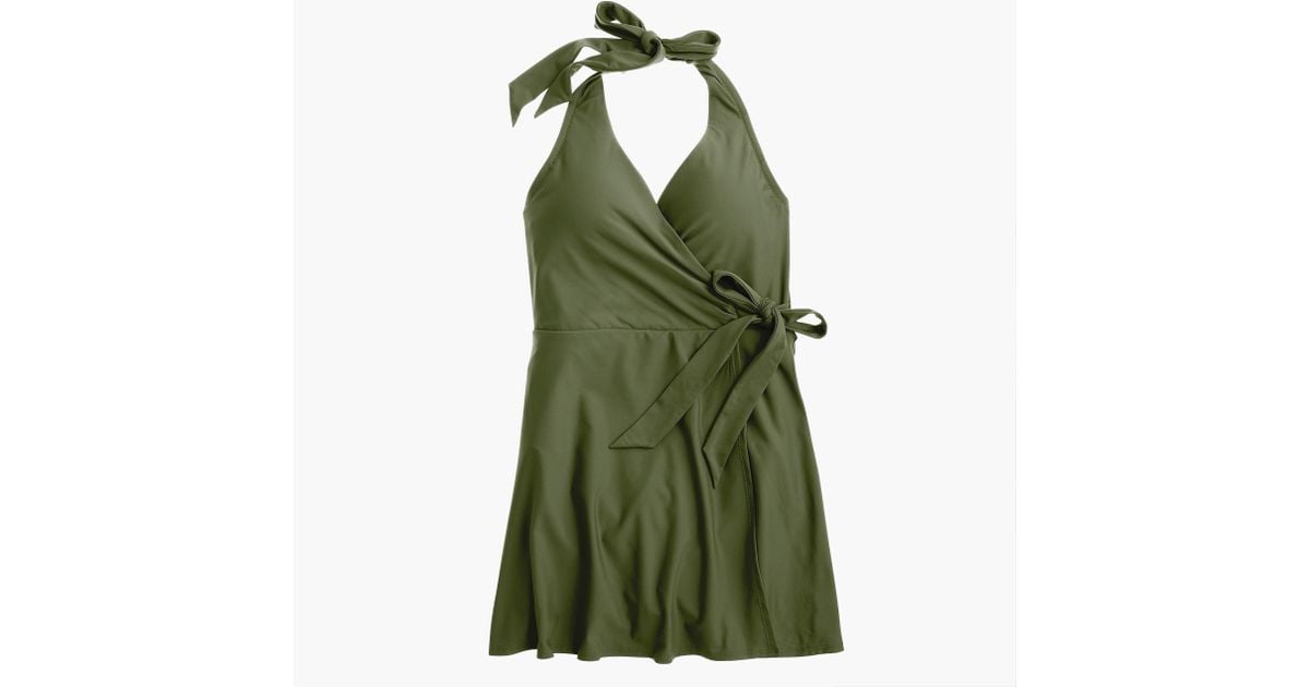 halter wrap swim dress