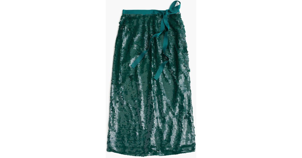 J Crew Green Midi Skirt 2025