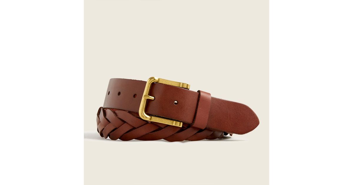 J.Crew Double-braided Leather Belt in Brown for Men - Lyst