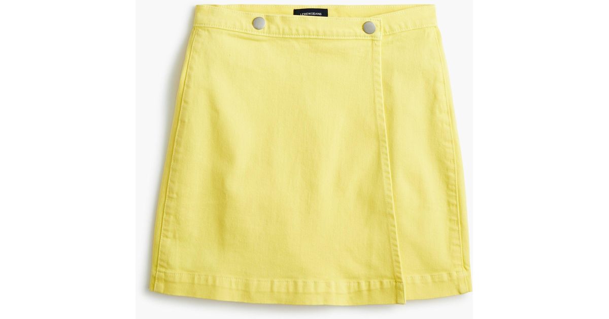 yellow wrap mini skirt