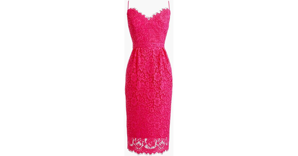 j crew red lace dress
