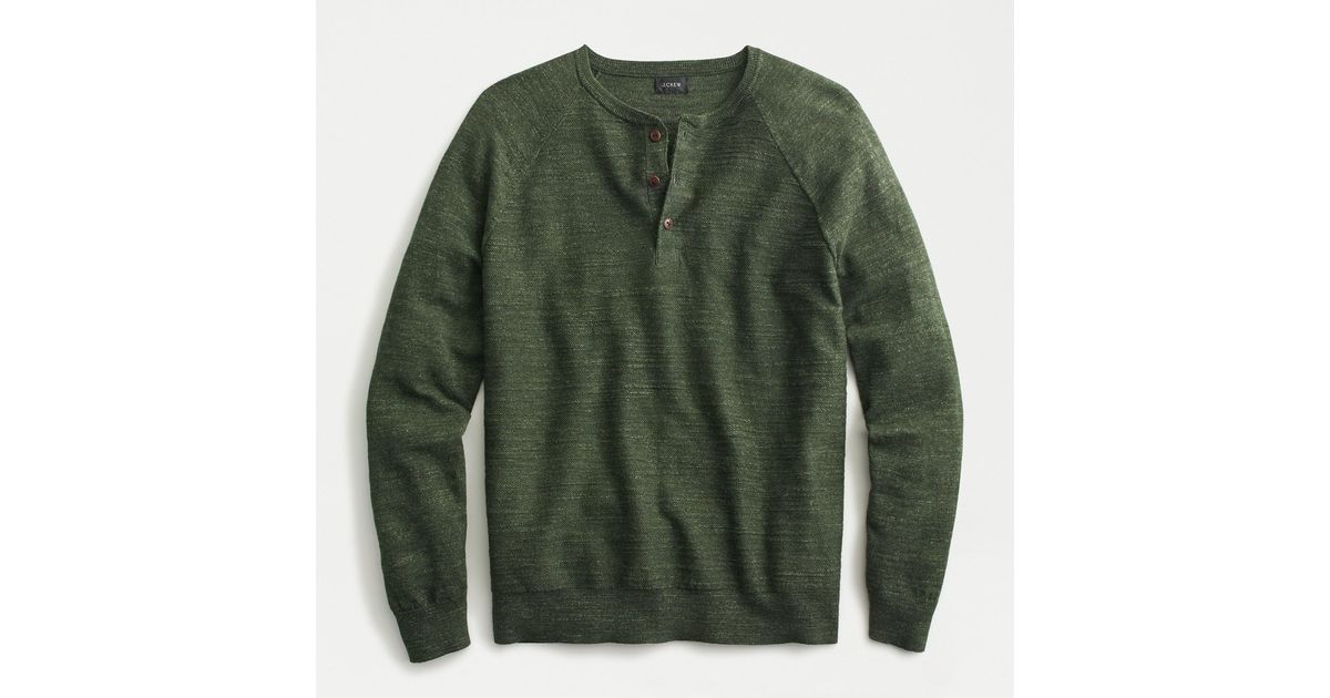 Rugged cotton henley sweater Clearance