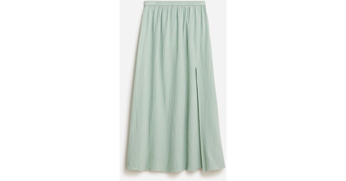 J.Crew Sideslit Soft Gauze Maxi Skirt in Green Lyst