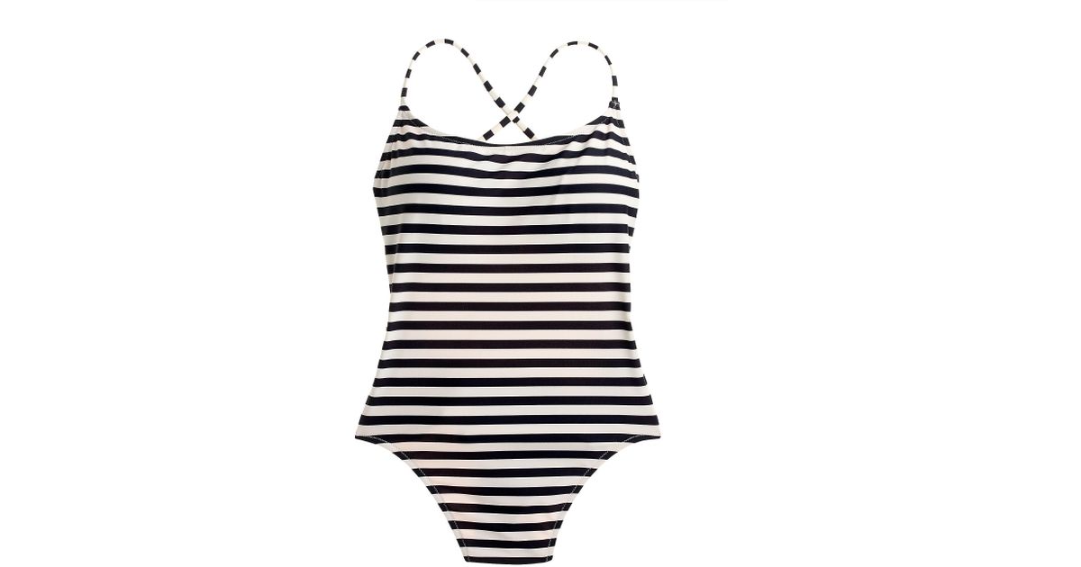 j crew striped one piece swimsuit