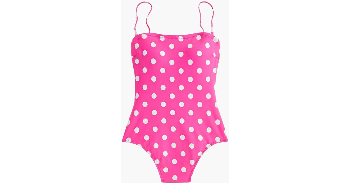 pink polka dot one piece swimsuit