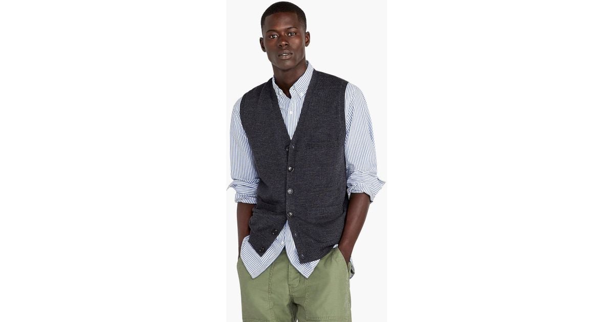 Merino Wool Blend Men/’s Windowpane Vest Jack Stuart