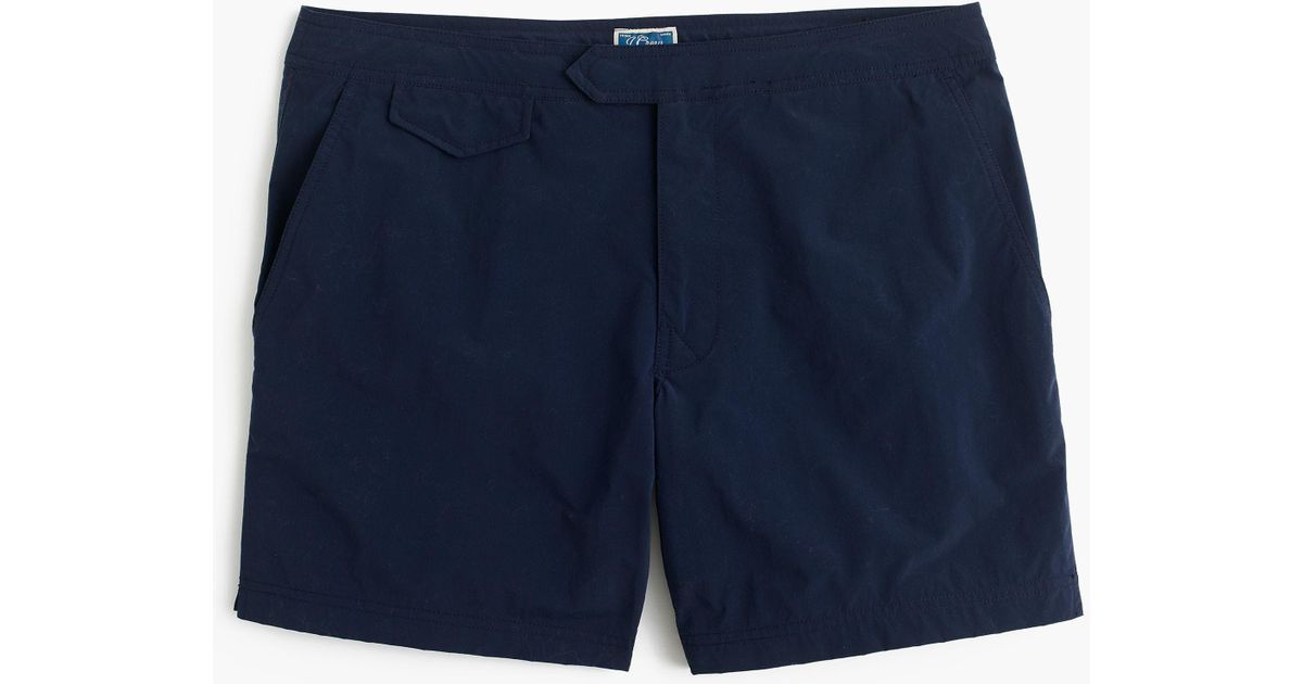 J.Crew Synthetic 6.5" Tab Swim Short in Dark Navy (Blue) for Men Lyst