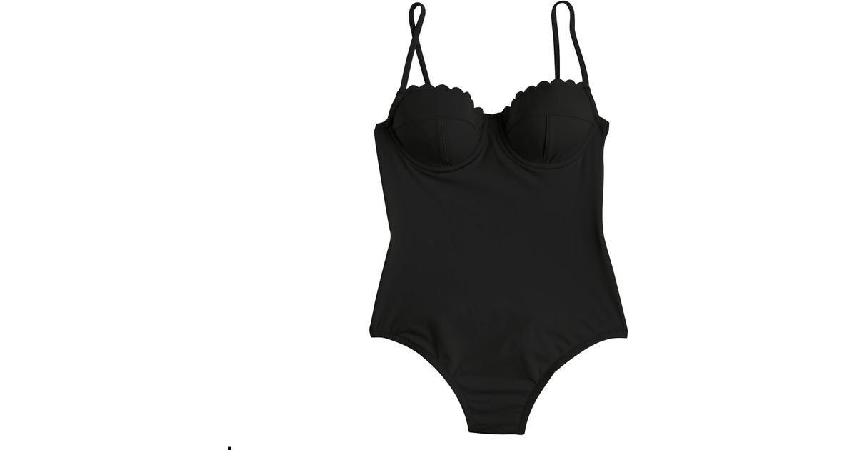 J.crew D-cup Scalloped Underwire One-piece Swimsuit In Italian Matte in ...