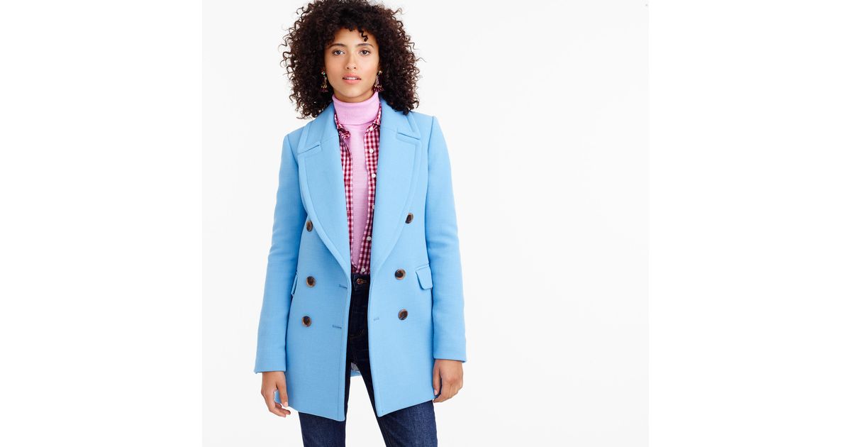 cornflower blue wool coat