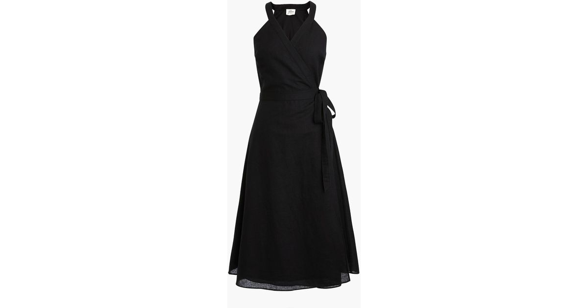 j crew linen wrap dress