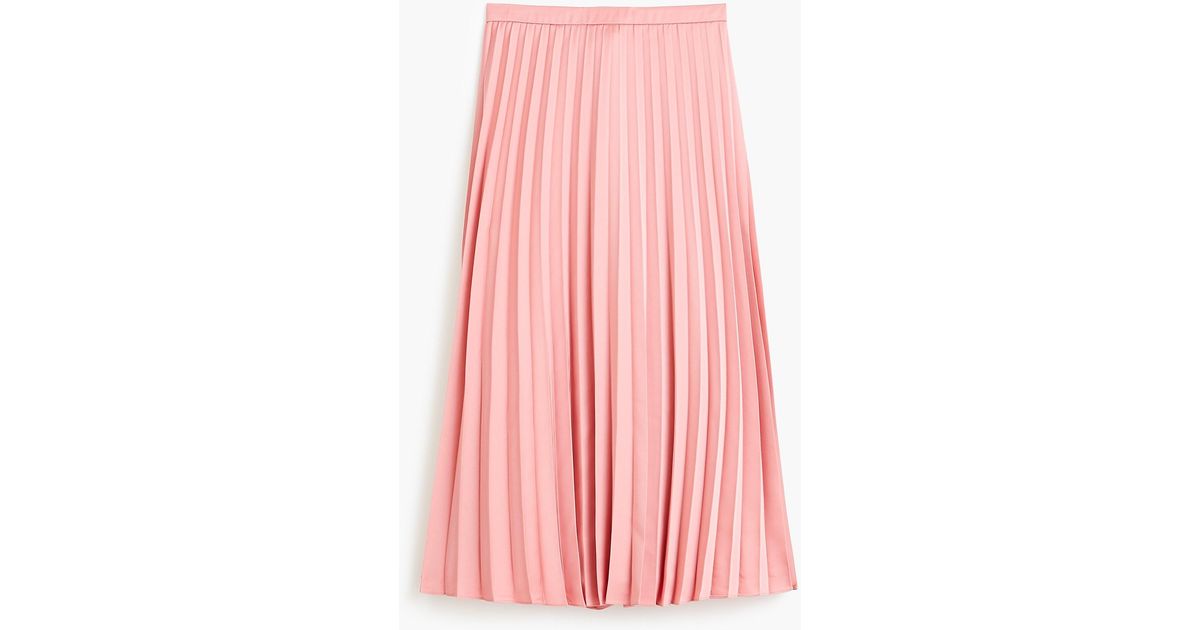 J.Crew Petite Pleated Midi Skirt in Pale Blush (Pink) - Lyst