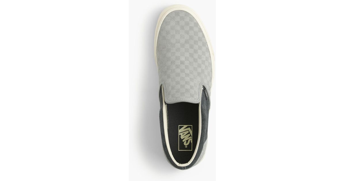 Vans Suede Slip-on Sneakers In Embossed Checkerboard in Gray for Men | Lyst