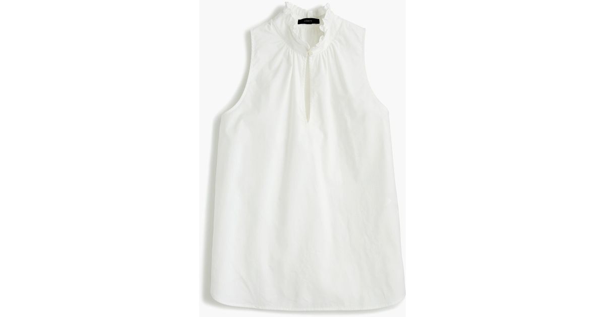 j crew sleeveless ruffle top