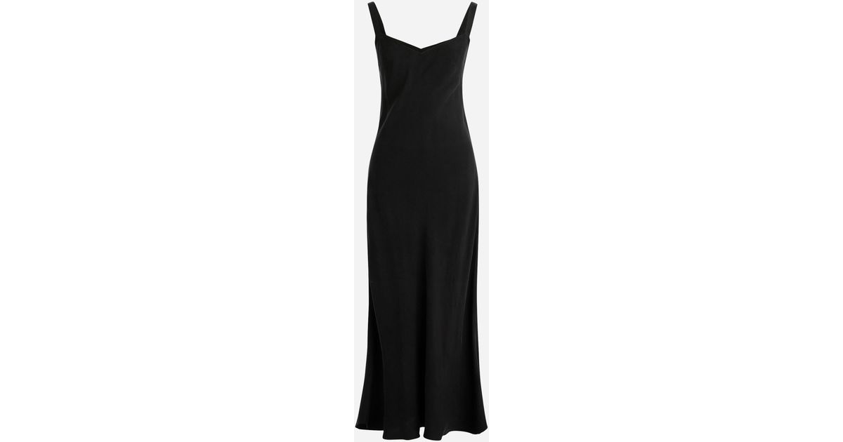 J.Crew Gwyneth V-neck Slip Dress In Cupro-blend in Black | Lyst