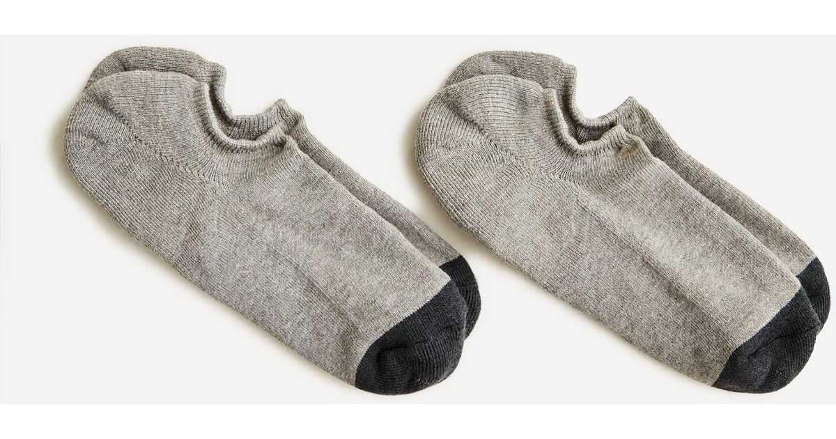 J.Crew Cotton No-show Socks Two-pack in Gray for Men | Lyst