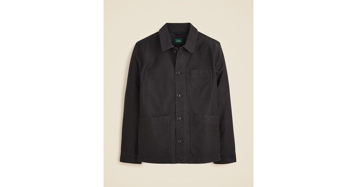 J.Crew Cotton Moleskin Chore Jacket in Black for Men | Lyst