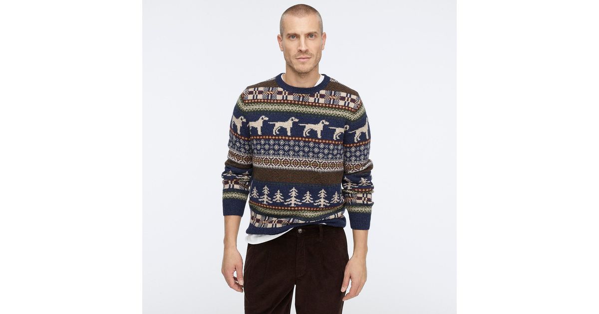 J.Crew Fair Isle Wool Crewneck In Dog 