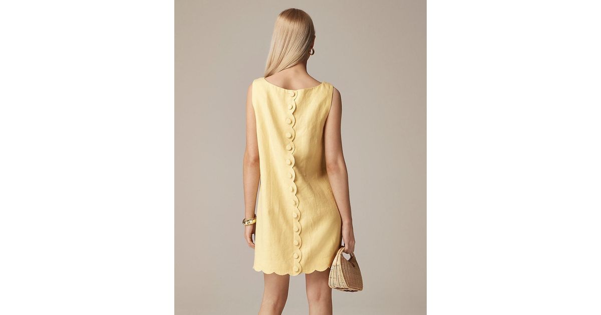 J.Crew Scalloped Trim Shift Dress in Natural Lyst