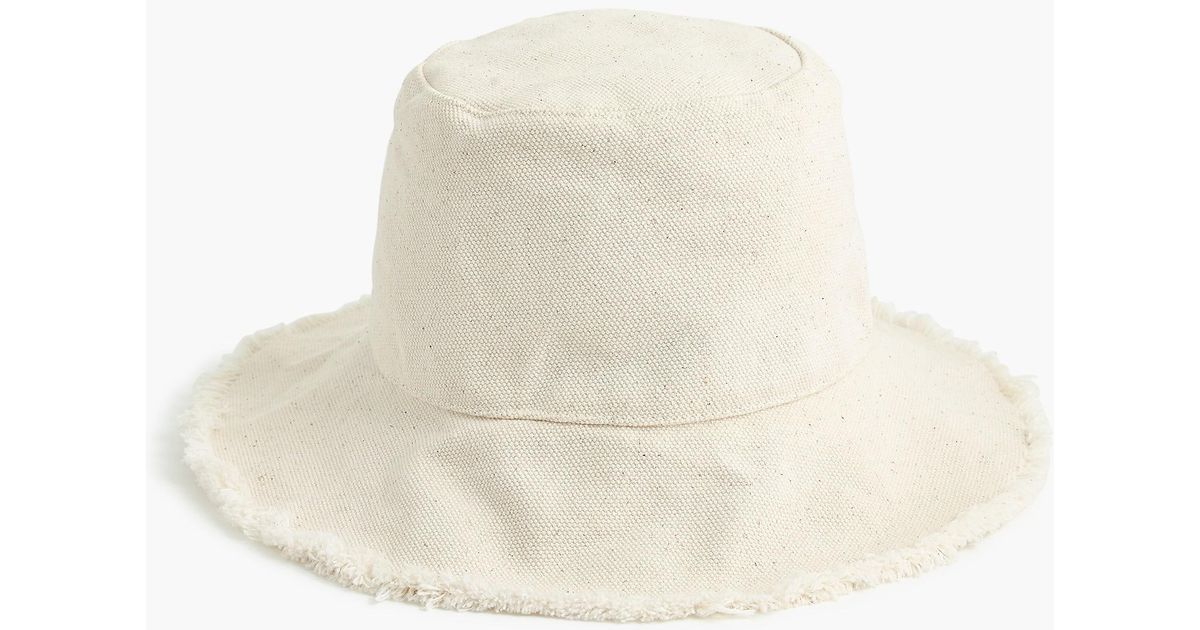 J.Crew Frayed-edge Bucket Hat in Natural | Lyst