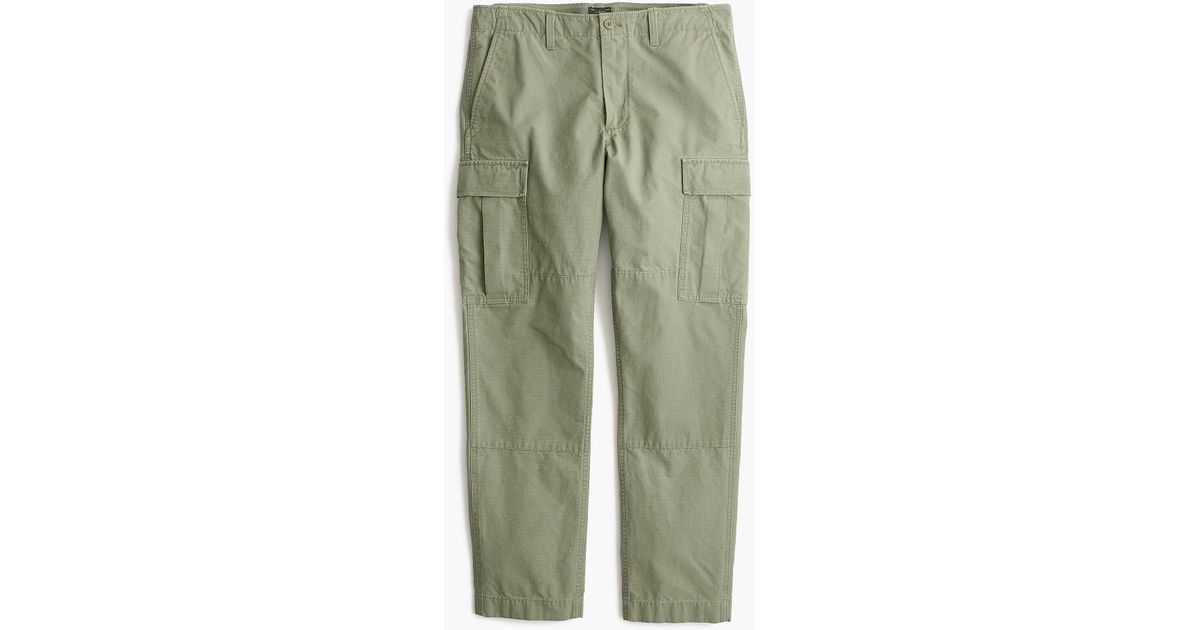 J.Crew Cotton 770 Straight-fit Ripstop Cargo Pant In Brigade Olive in ...