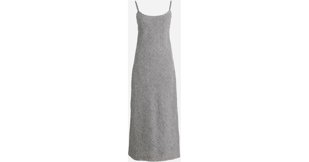 J.Crew Slip Dress In Blue Gingham Linen in Gray Lyst