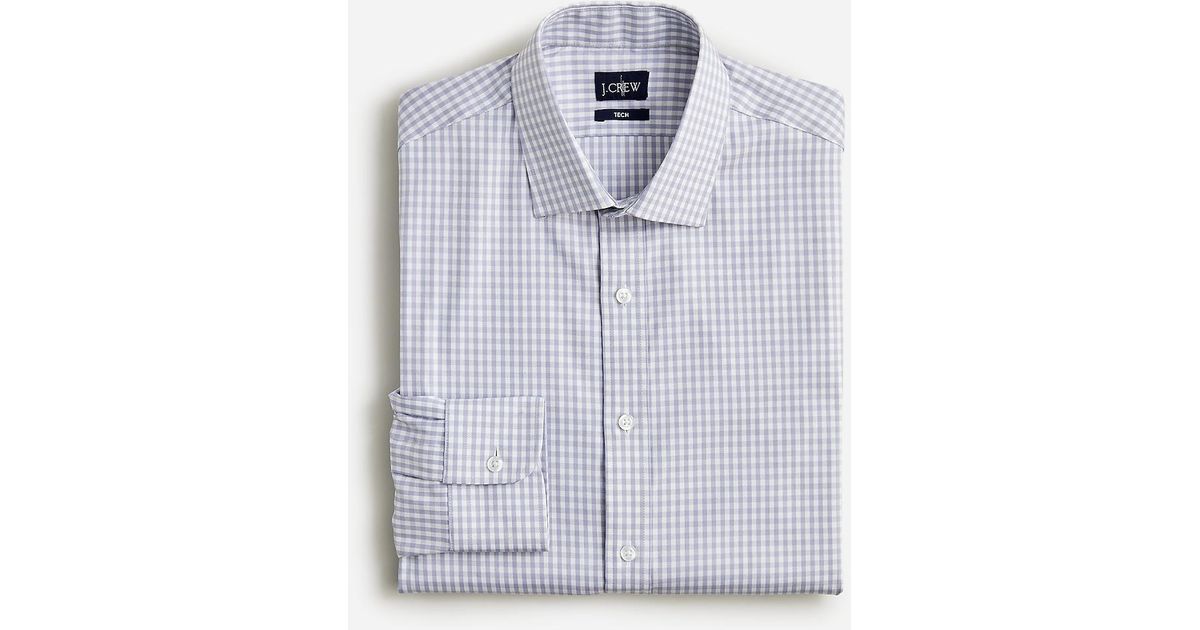 J.Crew Bowery Performance Stretch Dress Shirt With Spread Collar in Blue for Men Lyst