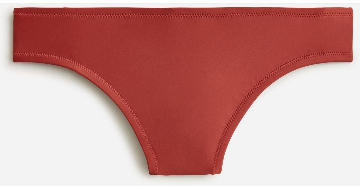 J.Crew Classic Fullcoverage Bikini Bottom In Pink Stamp Floral in Red