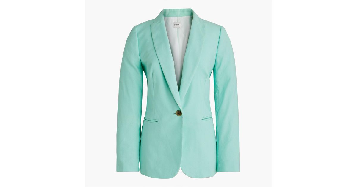 J.Crew Linencotton Blend Holland Blazer in Green Lyst