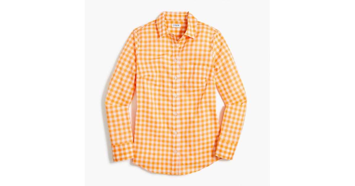 J.Crew Gingham Lightweight Cotton Shirt In Signature Fit Lyst