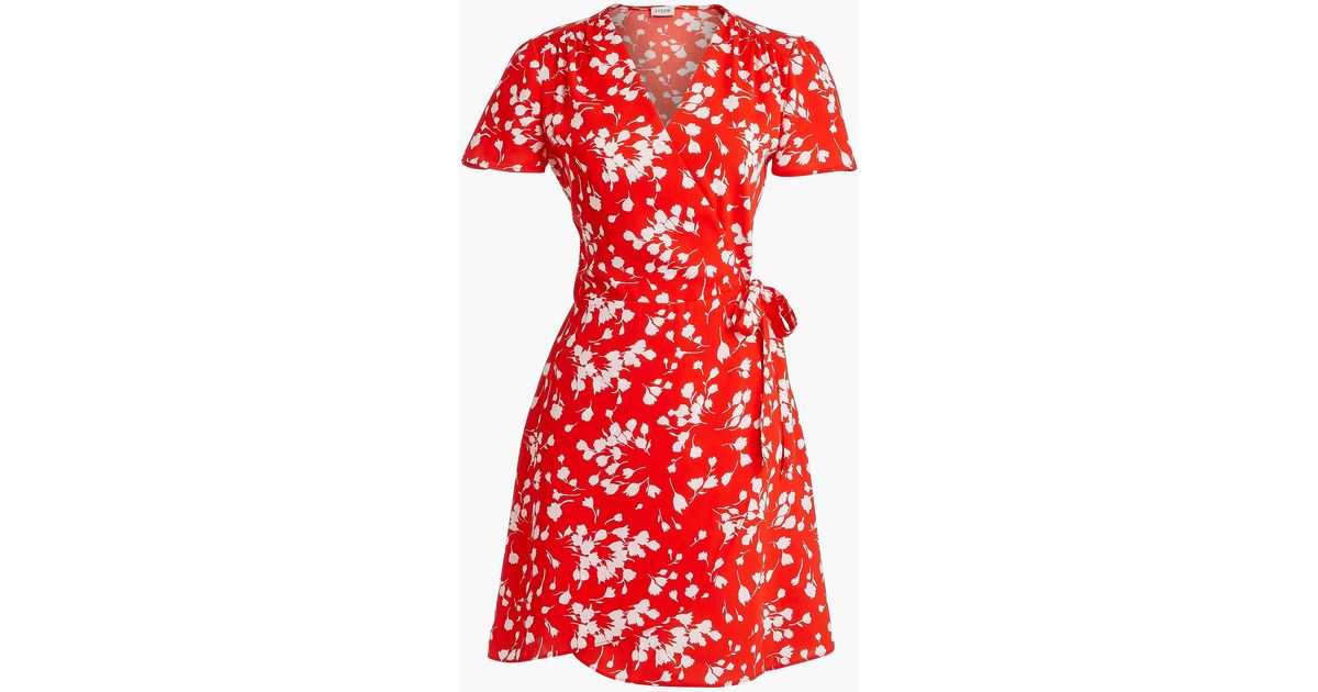 j crew red floral dress