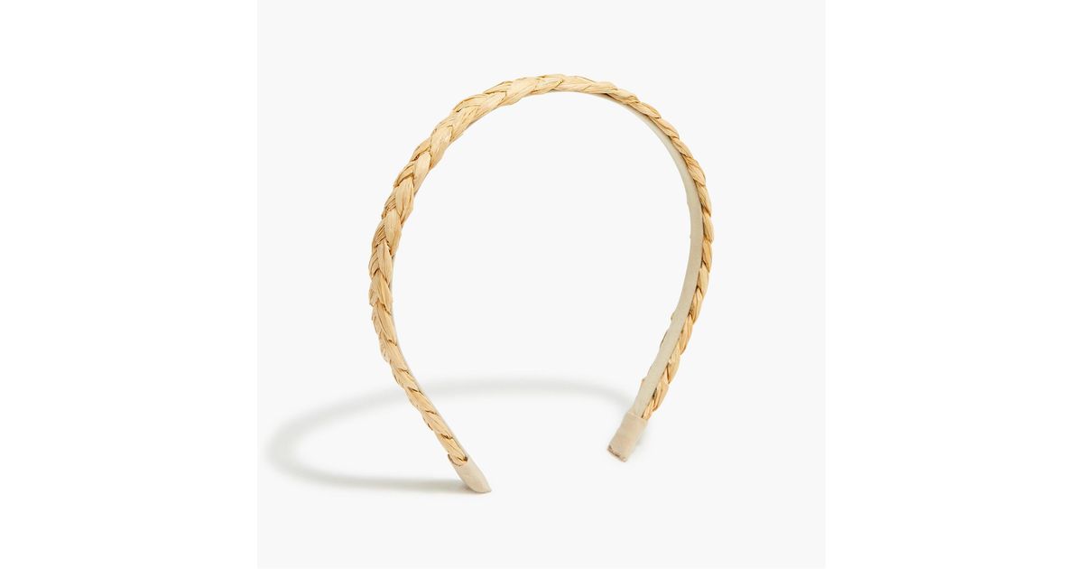 J.Crew Braided Raffia Headband in Natural Lyst