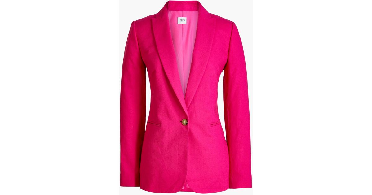 J.Crew Linencotton Holland Blazer in Pink Lyst