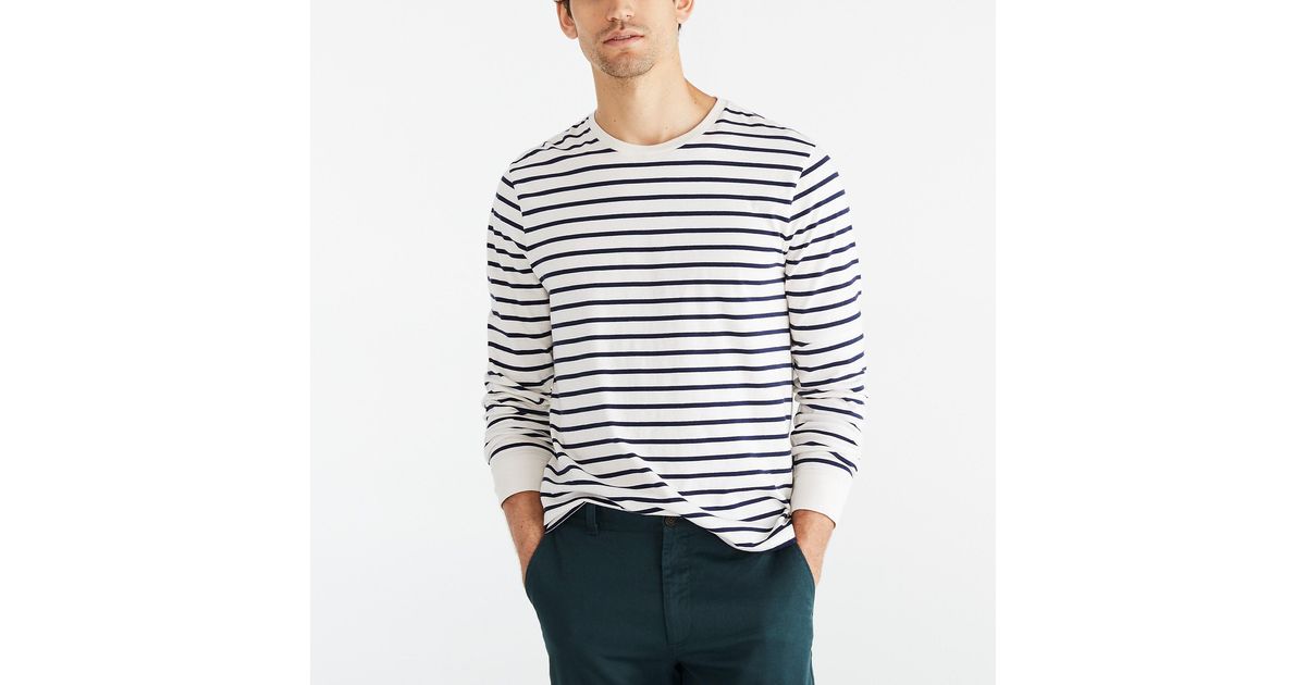 J.Crew Cotton Longsleeve Jersey Tshirt in White for Men Lyst