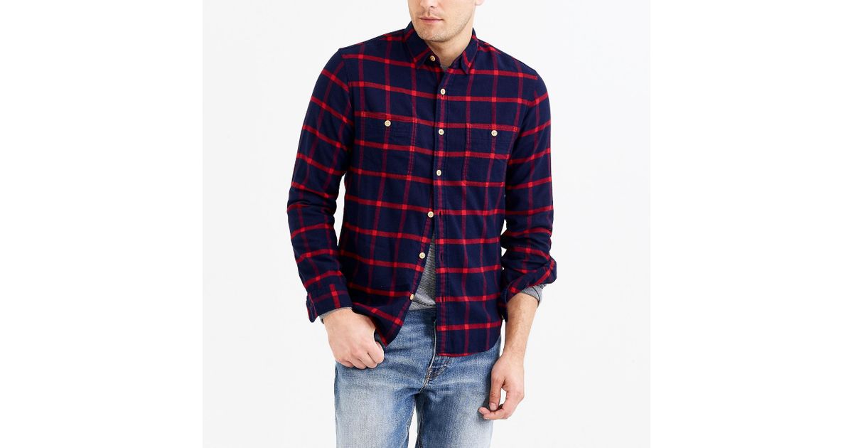 J.Crew Flannel Shirt In Tattersall in 
