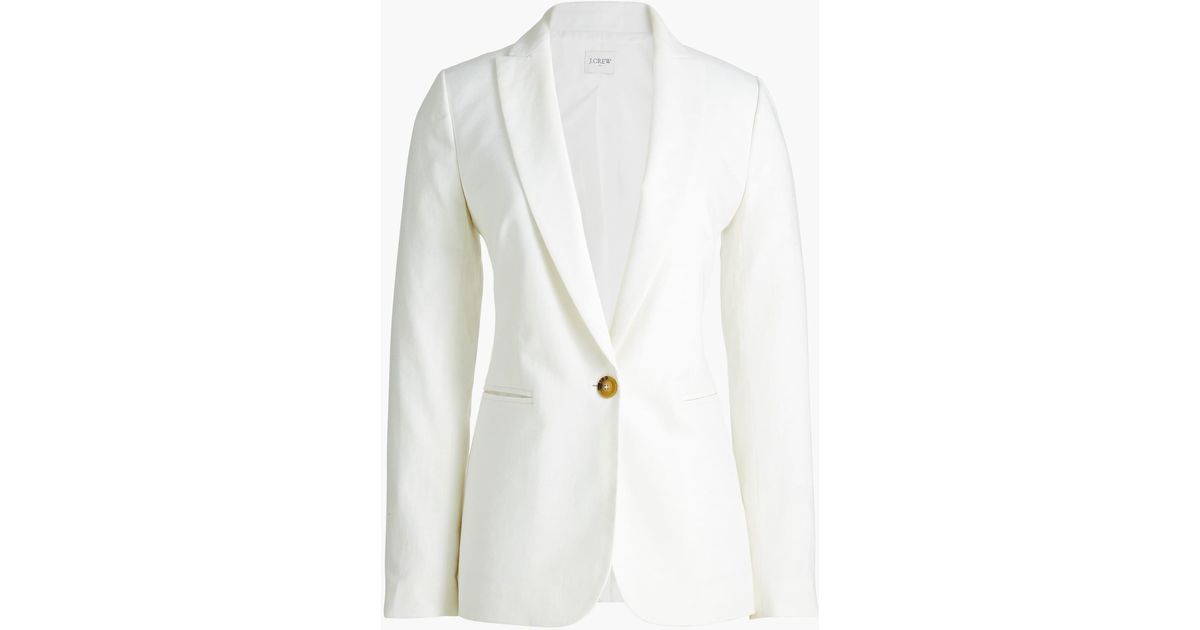 J.Crew Linencotton Holland Blazer in White Lyst