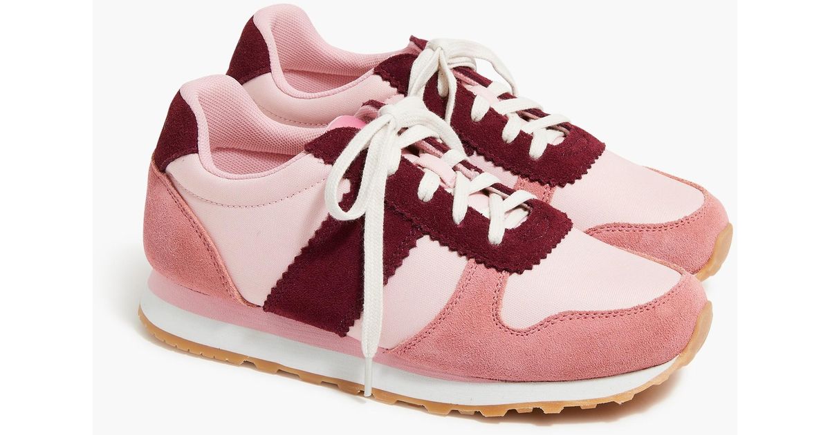J.Crew Synthetic Nylon Striped City Sneakers in Pink Lyst
