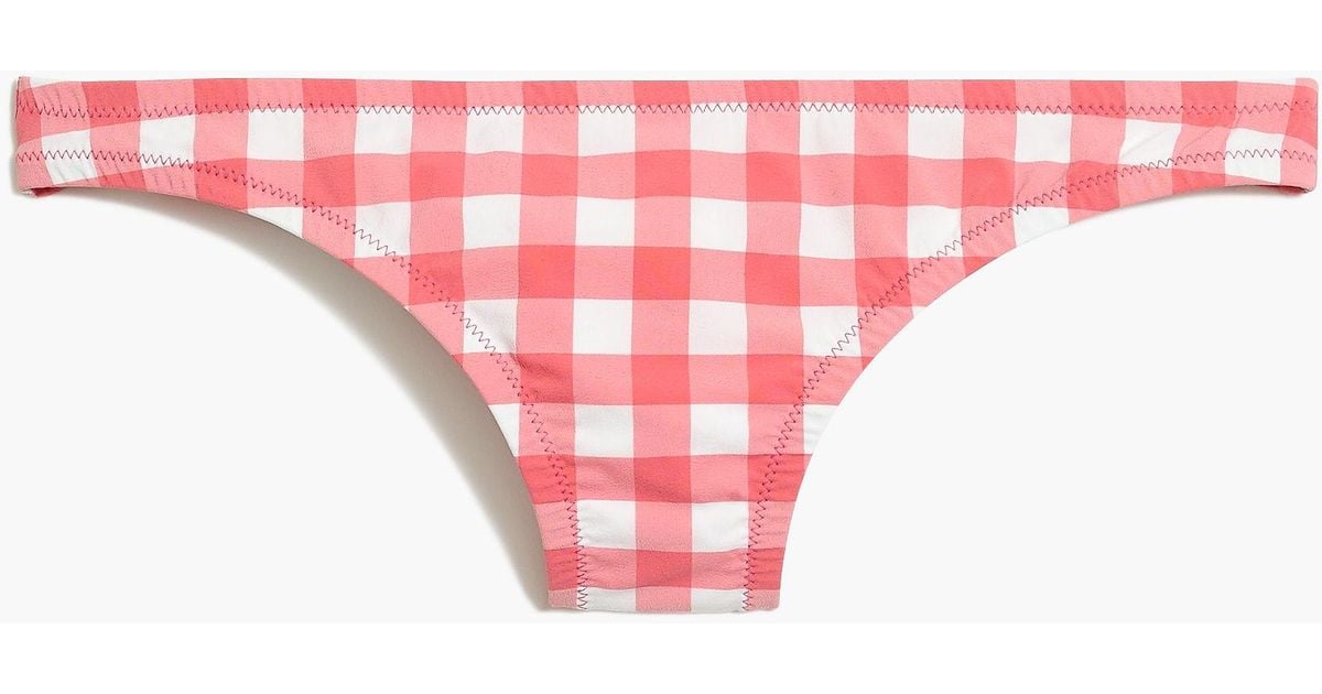 J.Crew Synthetic Woven Gingham Bikini Bottom in Pink Lyst