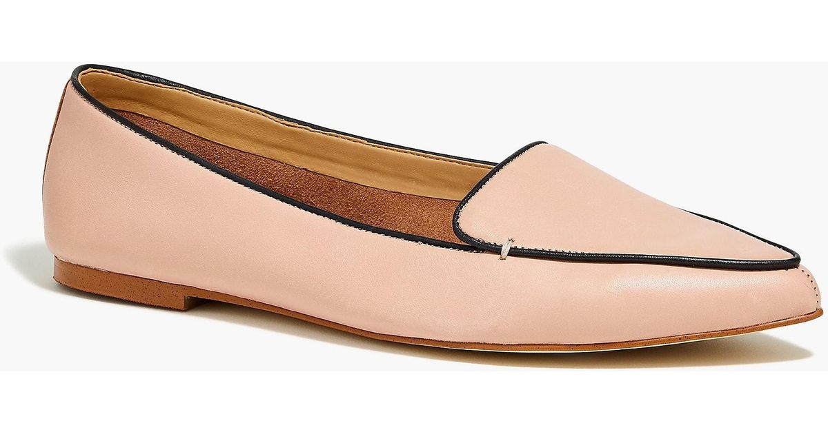 J.Crew Edie Leather Loafers With Piping 