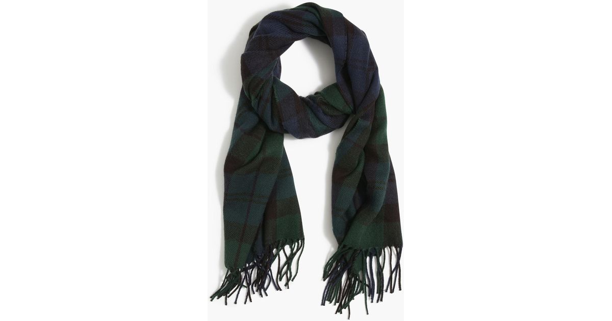 J.Crew Black Watch Plaid Scarf for Men Lyst