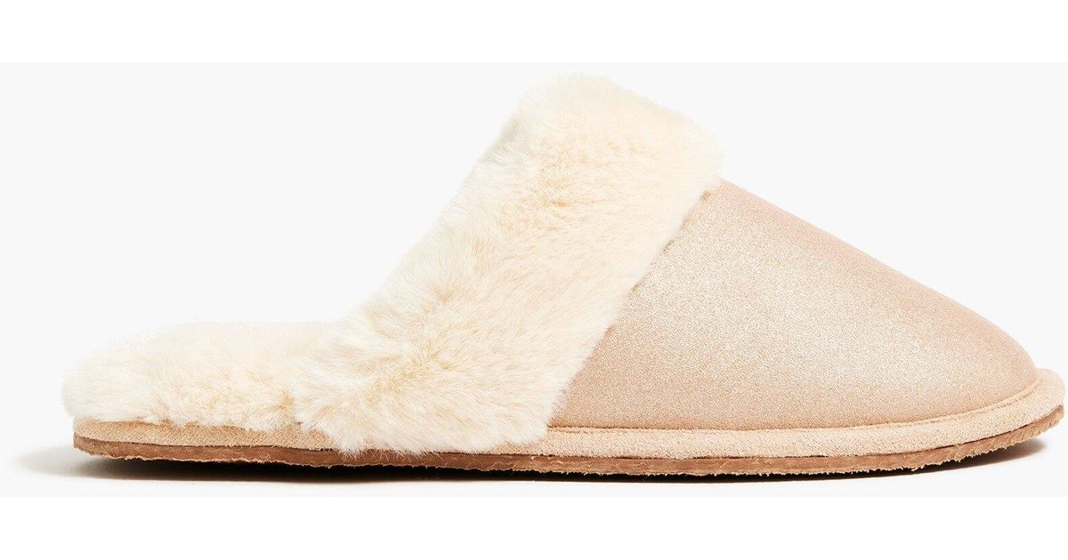 J.Crew Metallic Slippers in Natural Lyst