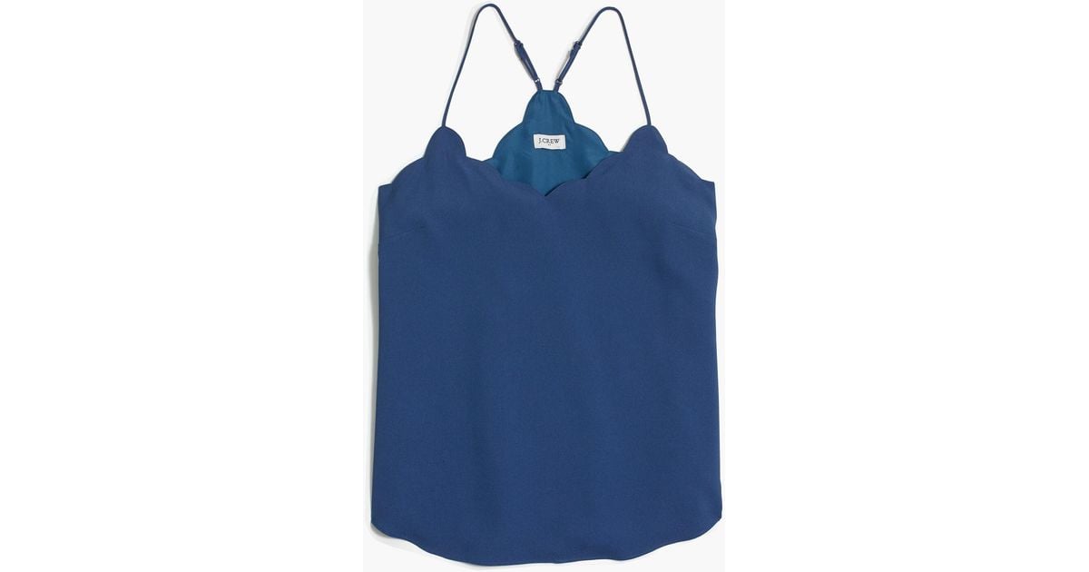 J.Crew Scalloped Cami Top in Blue | Lyst