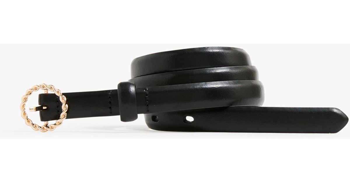 J.Crew Skinny Leather Belt With Rope Buckle in Black Lyst