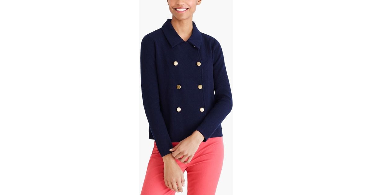 J.Crew Doublebreasted Sweaterblazer in Blue Lyst
