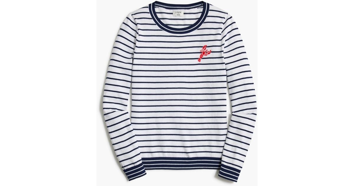 J.Crew Lobster Teddie Sweater in Blue Lyst