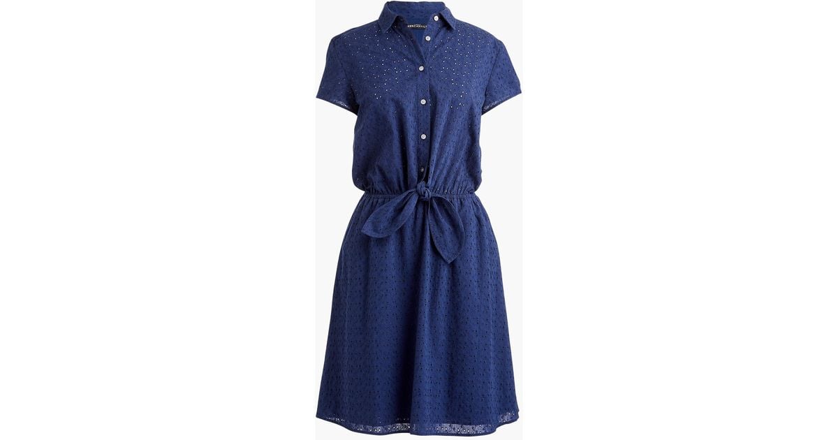 j crew navy eyelet dress